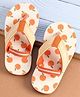 Cute Walk by Babyhug Back Strap Apple Printed Flip Flops - Orange