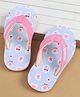 Cute Walk by Babyhug Slip On  Flip Flops with Berry & Floral Print - Pink & Blue
