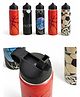 Sanjary 750ml Single Wall Stainless Steel Sports Water Bottle Non Sipper Leak Proof Printed Design Reusable Gym School Travel Bottle color design may vary