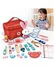 Sanjary Kids Doctor Pretend Play Medical Kit Wooden Toy Set With Bag Educational Role Play Dentist Tools Accessories For Toddlers Children color design may vary