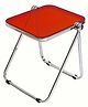 The Artmen Red GlacierTray Foldable Transparent Acrylic End Table