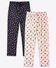 Ariel Cotton Knit Pack Of 2 Cherry & Croissant Printed Pajamas - Black & Beige