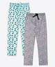 Ariel Cotton Knit Pack Of 2 Cup & Abstract Printed Pajamas - Grey & Blue
