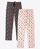 Ariel Cotton Knit Pack Of 2 Hearts & Croissant Printed Pajamas -  Multi Colour & Beige