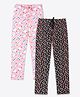 Ariel Cotton Knit Pack Of 2 Hearts & Animal Printed Pajamas - Pink &  Multi Colour