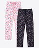 Ariel Cotton Knit Pack Of 2 Hearts & Animal Printed Pajamas - Pink & Black