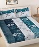 FABINALIV Multicolor Floral Woollen King Size Fitted Double Bedsheet with 2 Pillow Covers