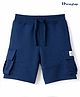 Honeyhap Premium 100% Cotton Knit With Bio Finish Knee Length Solid Bermuda - Navy Peony