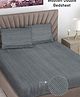 FABINALIV Grey Striped 300 TC Woollen King Size Double Bedsheet with 2 Pillow Covers