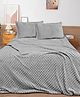 FABINALIV Light Grey Geometric Woollen Embossed King Size Double Bedsheet with 2 Pillow Covers