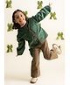 Tiber Taber Corduroy Woven Full Sleeves Solid Light Winter Jacket - Green