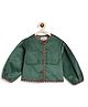 Tiber Taber Corduroy Woven Full Sleeves Solid Light Winter Jacket - Green