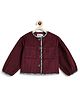 Tiber Taber Corduroy Woven Full Sleeves Solid Light Winter Jacket - Maroon