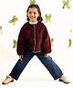 Tiber Taber Corduroy Woven Full Sleeves Solid Light Winter Jacket - Maroon