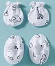 Bubble Pop Single Jersey Knit Mittens & Booties with Elephant Print - White