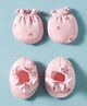 Bubble Pop Single Jersey Knit Floral Printed Mittens & Booties Set - Pink