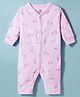 I Bears Interlock Knit Full Sleeves Romper with Duck Print - Pink