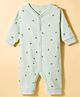 I Bears Interlock Knit Full Sleeves Romper with Fruit Print - Sea Green