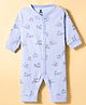 I Bears Interlock Knit Full Sleeves Romper with Vehicle Print - Light Blue