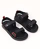 Pine Kids Velcro Closure Solid Sandals in Black