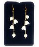SKD Tulip Applique Detailed Pearl Embellished Earrings - White