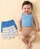 Babyoye Elastane Knit Striped & Bear Printed Trunks Pack of 3 -  Blue & Tan