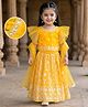Babyhug Georgette Woven Frill Sleeves Choli Lehenga Set with Dupatta & Embroidery - Yellow