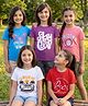 Pine Kids Cotton Knit T-Shirts Half Sleeves Graphic Print Multi Color 5-6 Years