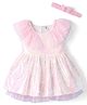 ToffyHouse Knit Sleeveless Party Dress With Sequin Detailing & Headband - Baby Pink