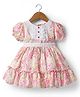 ToffyHouse Knit Half Sleeves Party Dress With Floral Print - Multicolor