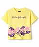 Pine Kids Cotton Knit Half Sleeves T-Shirt with Floral Print - Yellow