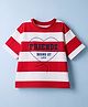 Pine Kids Cotton Knit T-Shirts Half Sleeves Round Neck Striped Graphic Regular White & Red 5-6 Years