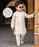 Babyhug Cotton Blend Woven Full Sleeves Kurta Pyjama Set With Sequin Detailing - Pink
