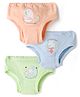 Simply Interlock Knit Panties With Elephant Print Pack of 3 - Lime Green Light Blue & Peach