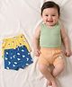 Babyoye Cotton Lycra Knit Dino Printed Briefs Pack Of 3 - Blue Yellow & Cream