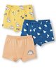 Babyoye Cotton Lycra Knit Dino Printed Briefs Pack Of 3 - Blue Yellow & Cream