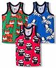 Simply Sinker Knit Sleeveless  Vests Animal Print Pack of 3 - Red Blue & Green