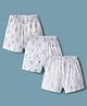 Simply Sinker Knit Knee Length Shorts With Animal & Kite Print Pack of 3 - White
