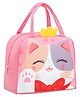 SCHOOLISH 3D Printed Hot & Cold Insulated Leak Proof Lunch Bag for Office School Kids Men & Women Storage Bag with Handle Tiffin Bag Cat Pack of 1- Pink