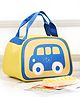 SChoolish Small Portable Children's Cartoon Lunch Bag, Cute Car Print, Bright Contrast Picnic Lunch Tote Bag Pack of 1 - Yellow