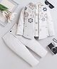 Fourfolds Woven Full Sleeves Floral Embroidered Sequins Embellished Sherwani With Trousers Set - Off White