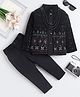 Fourfolds Velvet Woven Full Sleeves Floral Embroidered Sequins Embellished Sherwani With Trousers Set - Black