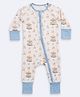 THE PLUSH CLUB Bamboo Knit Full Sleeves Carousel Theme Printed Romper - White