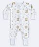 THE PLUSH CLUB Bamboo Knit Full Sleeves Carousel Theme Printed Romper - White