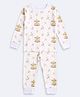 THE PLUSH CLUB Bamboo Cotton Full Sleeves Carousel Printed Coordinating Tee & Pajama Night Suit - Orange & White