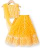 Babyhug Georgette Woven Sleeveless Choli Lehenga Set with Dupatta & Floral Embroidery - Yellow