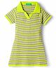 UCB Cotton Knit Half Sleeves Polo Checks Frock - Green