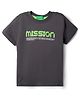 UCB Cotton Knit Half Sleeves T-Shirt with Text Print - Grey