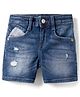 UCB Woven Knee Length Distressed Shorts - Blue