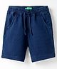 UCB Cotton Woven Knee Length Solid Color Shorts - Blue